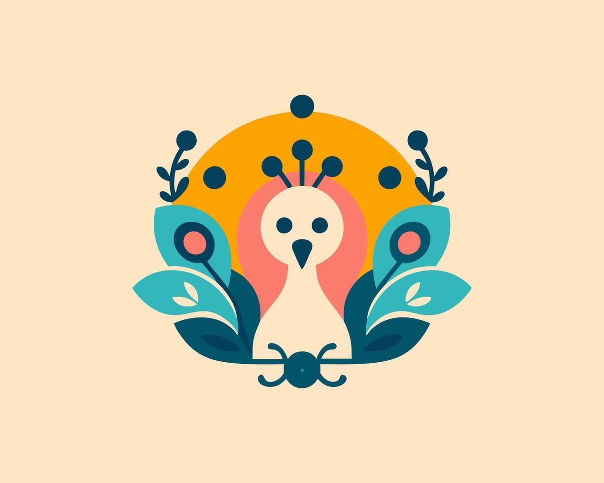 A bird with a flower on its head vector