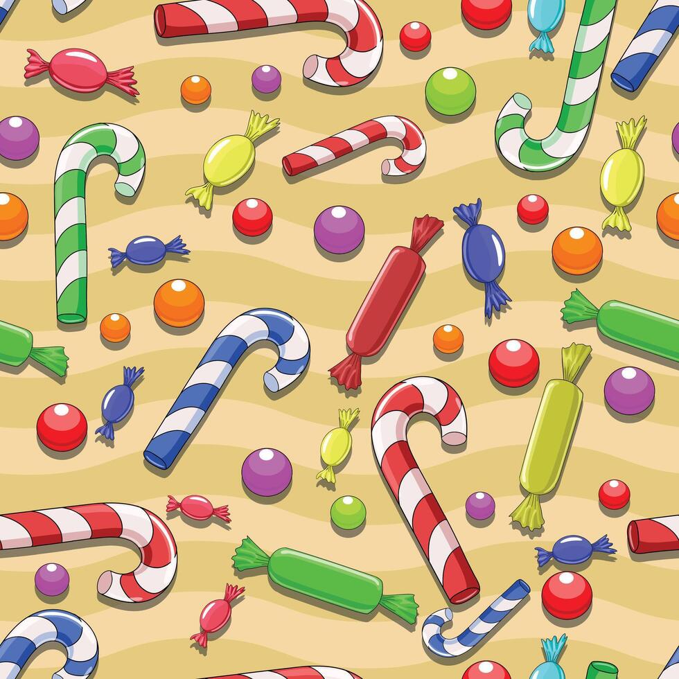 Seamless candies background vector