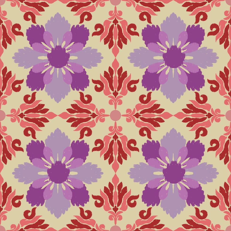 Floral Ikat pattern embroidery,Abstract seamless pattern,motif vector