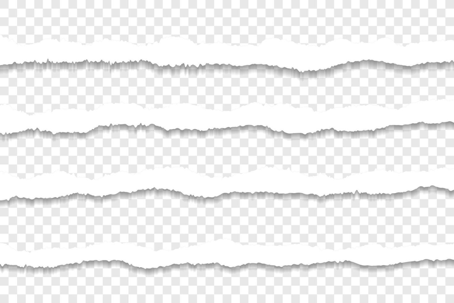 Ripped paper strips with uneven jagged edges vector