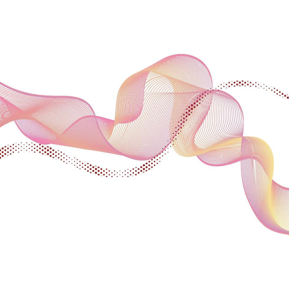 Red wavy lines abstract background vector