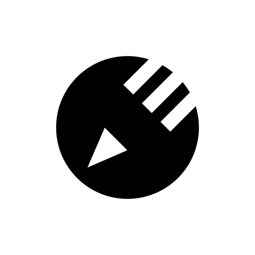 A black and white logo of a pencil vector