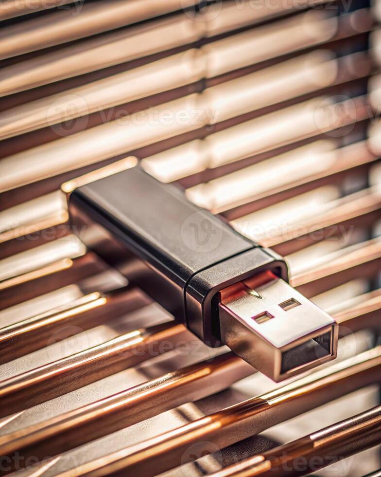 Sleek Black Portable pendrive Modern Data Storage photo