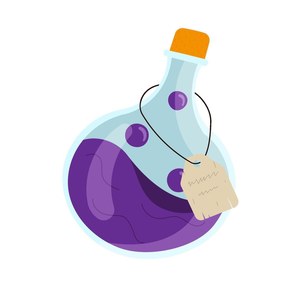 Magic potion cartoon illustration. The potion bottle isolated without a background. illustration vector