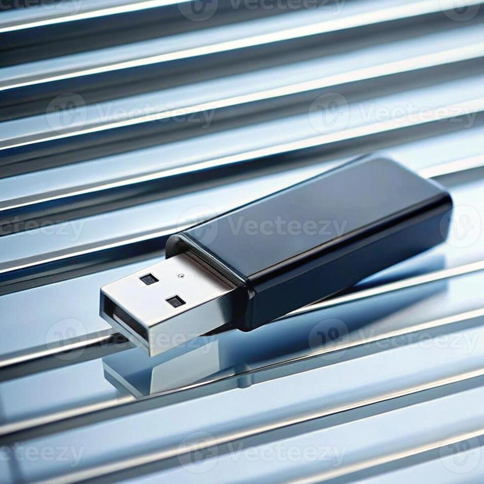 Sleek Black Portable pendrive Modern Data Storage photo
