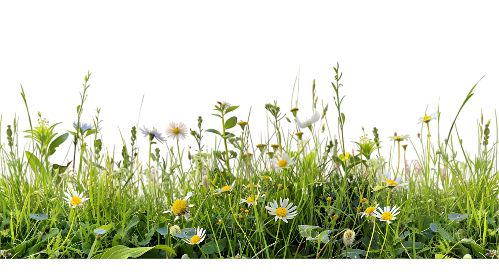 green grass with flowers on it png