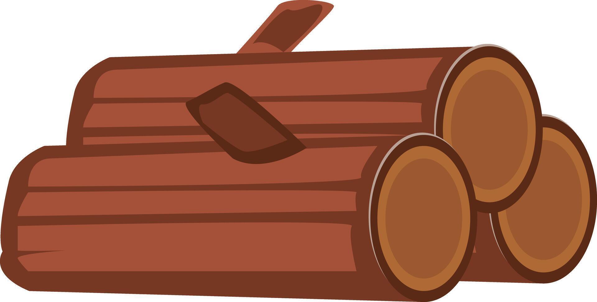 Stacked Wooden Logs Illustration for Firewood vector