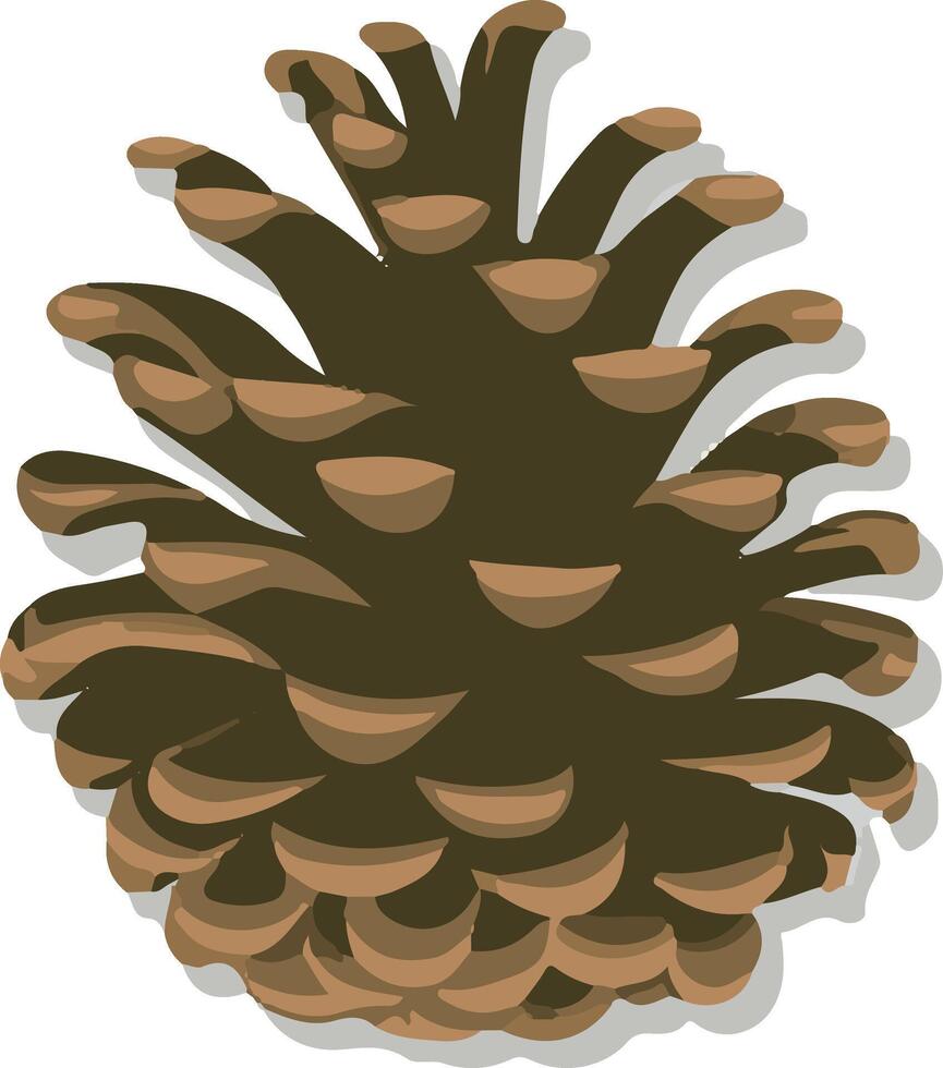 Realistic pinecone illustration in muted earthy tones, for natural-themed designs, autumn decor, eco-friendly branding vector