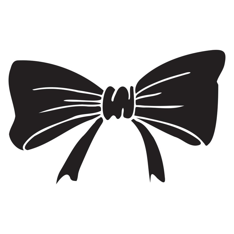 Hand-Drawn Bow Tie Illustration, Bold Black Design vector