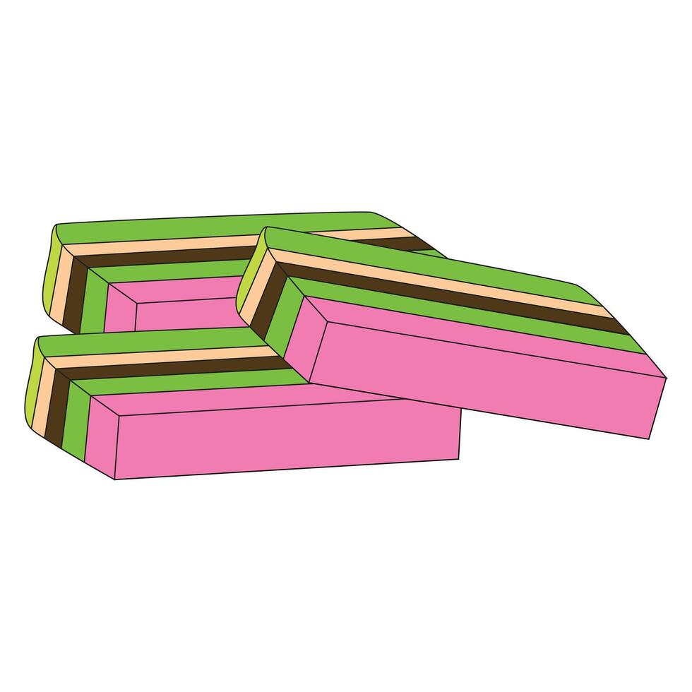 Kue lapis indonesian dessert vector