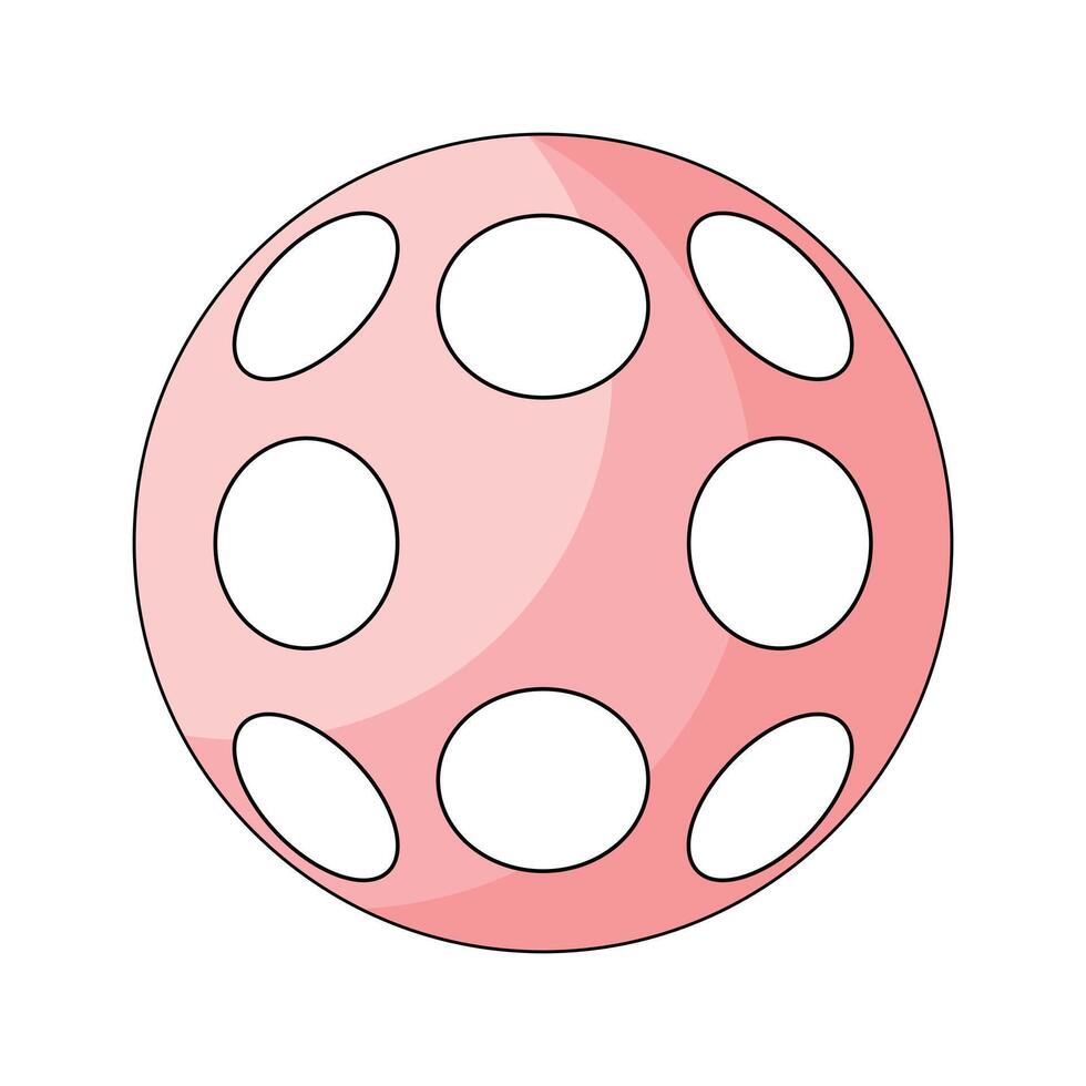 a pink Pickleball ball icon vector