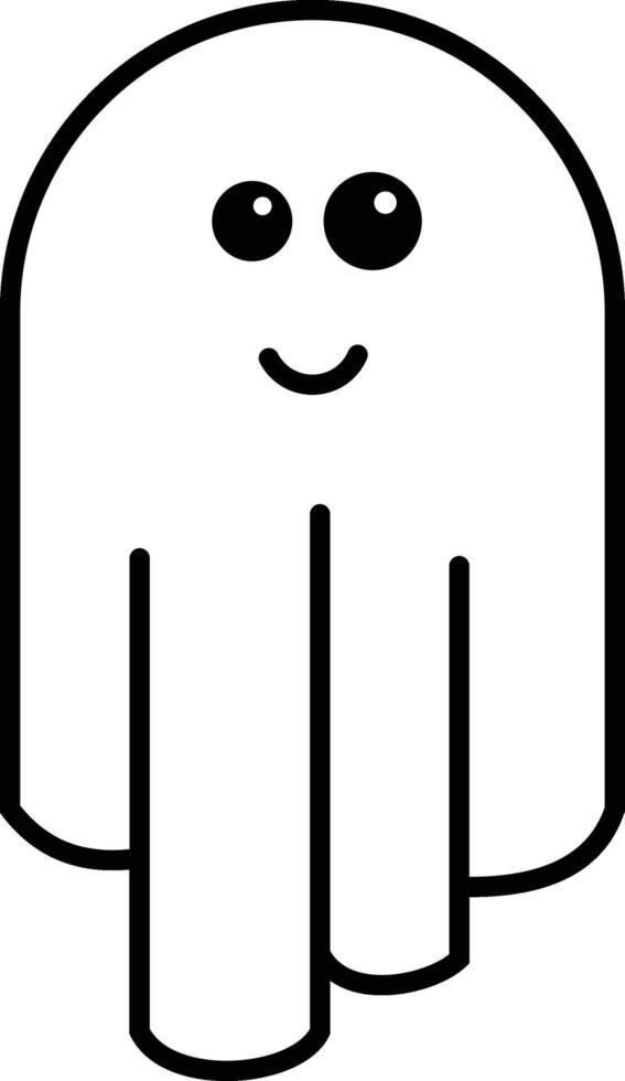 Simple Halloween Ghost Icon Illustration vector