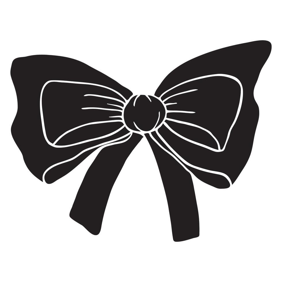 Vintage decorative ribbon. Black flat silhouette vector