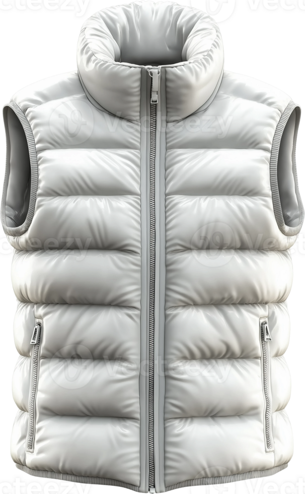 a white down filled vest on a transparent background png