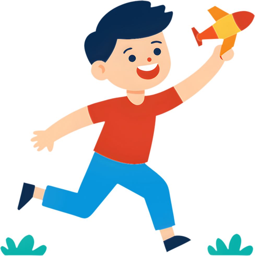 Playful cartoon boy with charming funny expressions clipart. . png