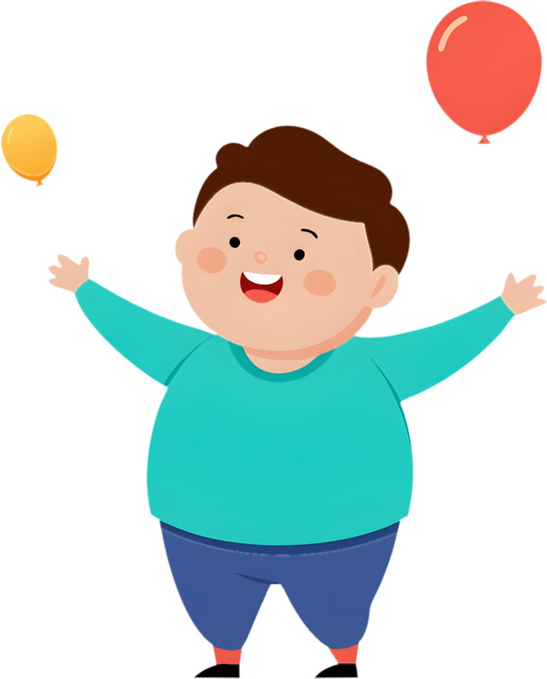 Cute boy with funny cartoon expressions clipart. . png