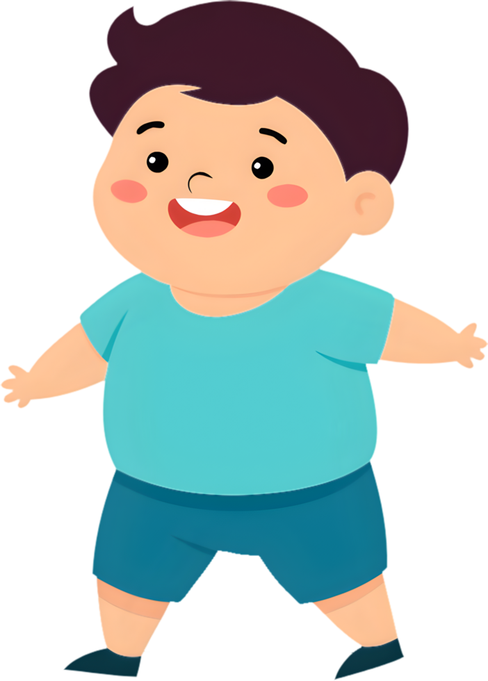 Cartoon boy displaying a variety of expressions. . png
