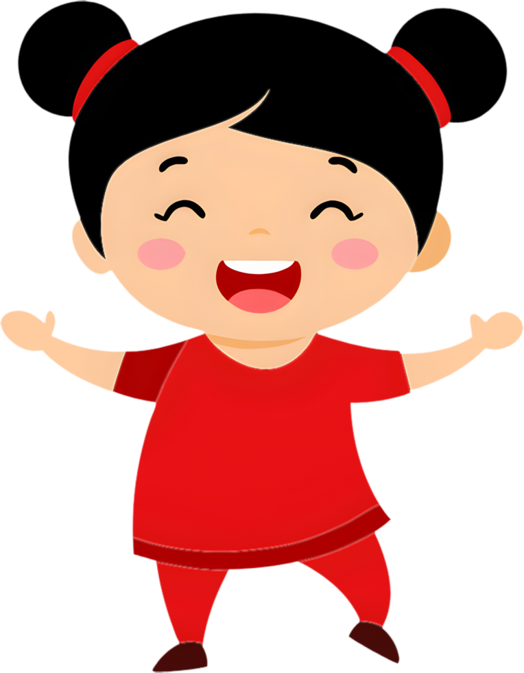 Cartoon girl character with cute facial reactions clipart download. . png