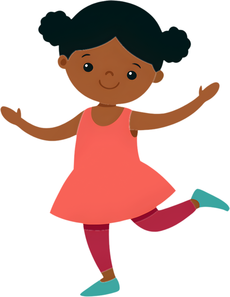 Funny cartoon girl character clipart for projects. . png