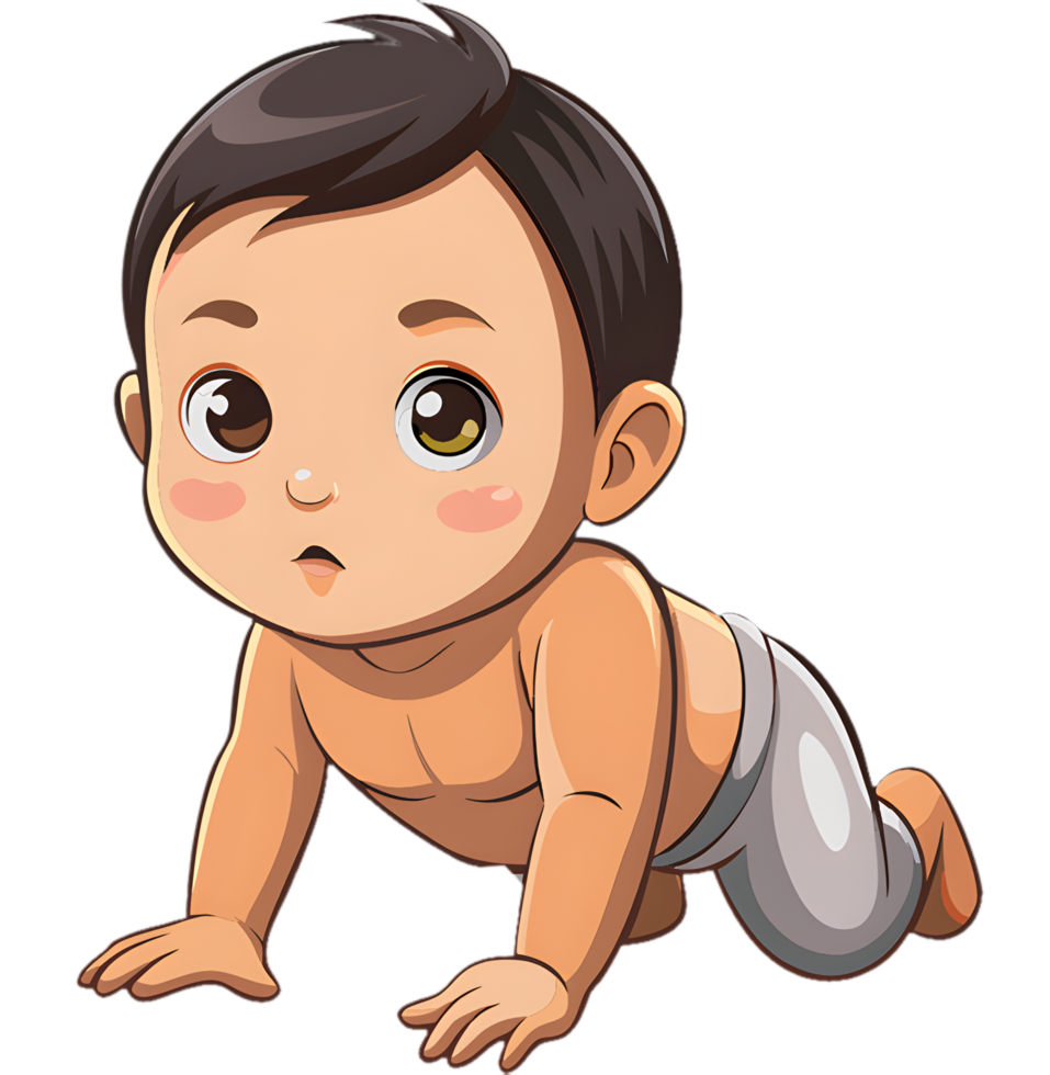 Happy Baby Illustrations in Baby Bath time Themes. . png