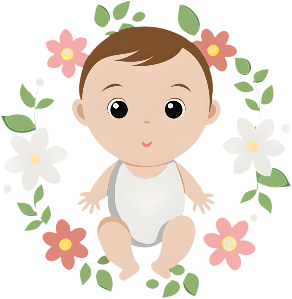 Curious Baby Clipart with Big Eyes. . png