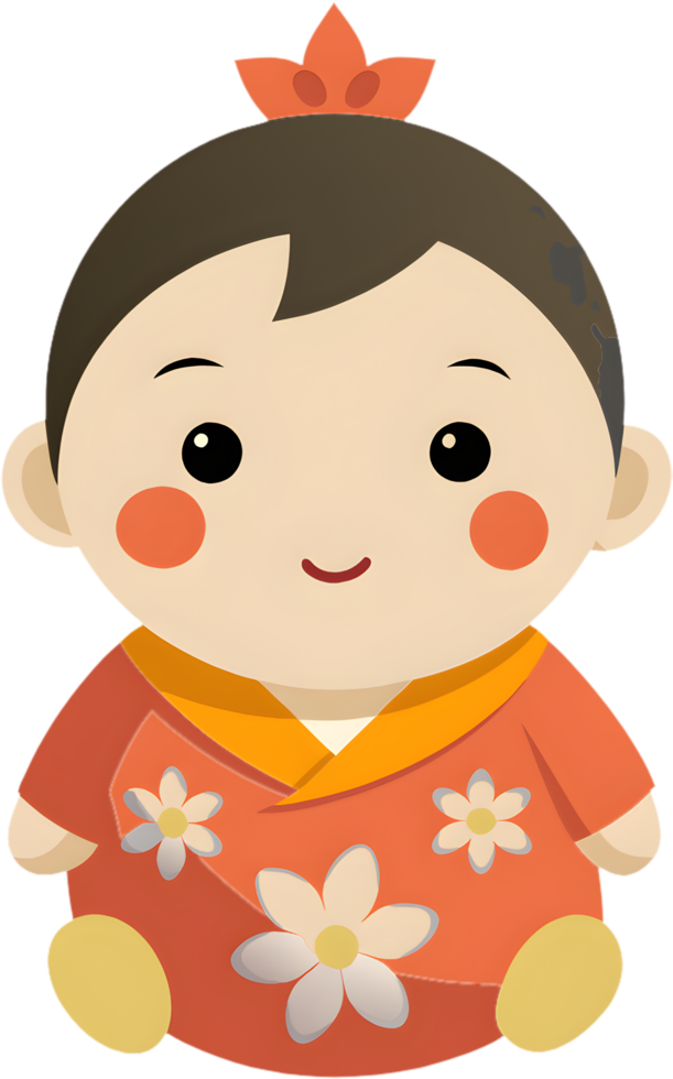 Cute Infant Faces in Cartoon Style. . png