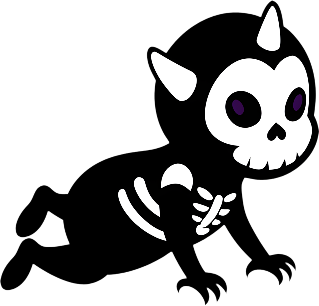 Skeleton-themed baby costume Halloween clipart. . png