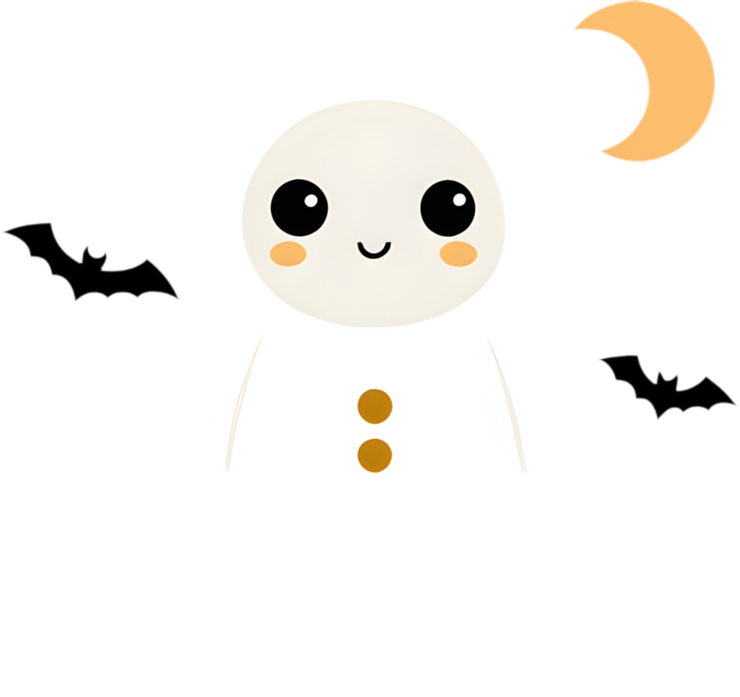 Ghostly baby dressed for Halloween in cute costume. . png