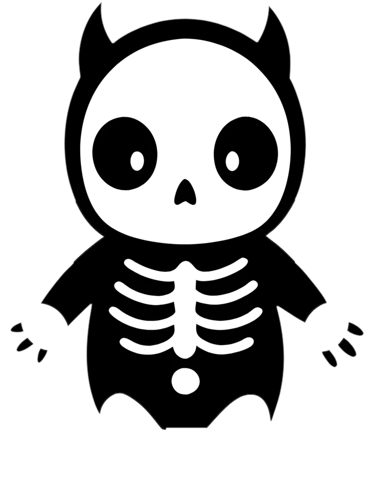 Baby skeleton costume Halloween clipart for decorations. . png