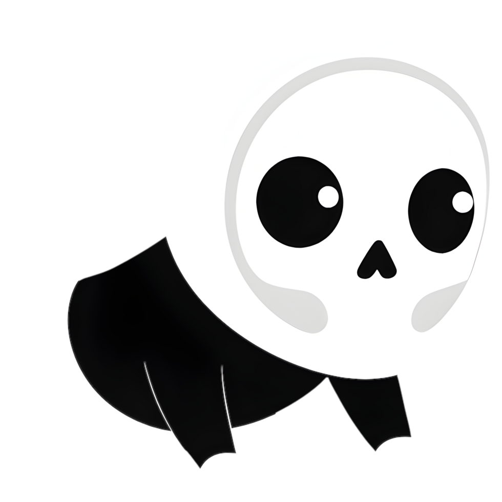 Cute baby in spooky skeleton costume clipart. . png