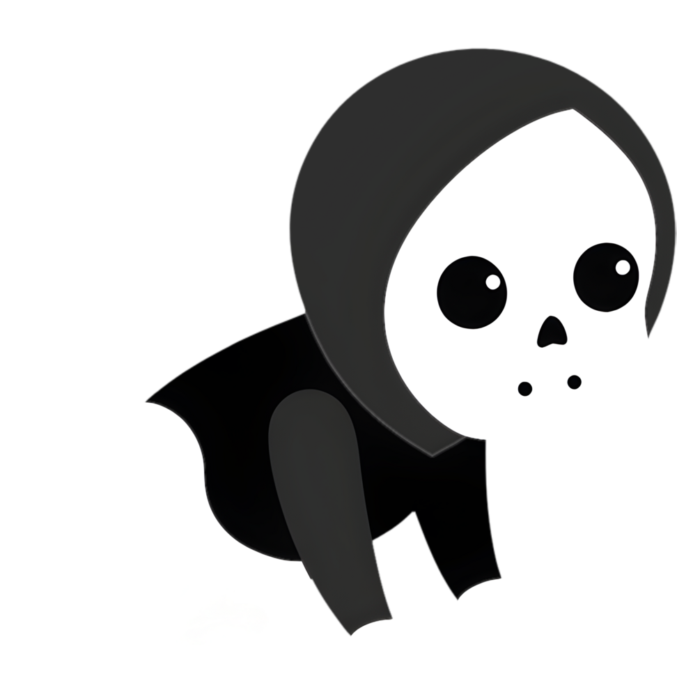 Sweet little ghost baby in cute Halloween outfit. . png