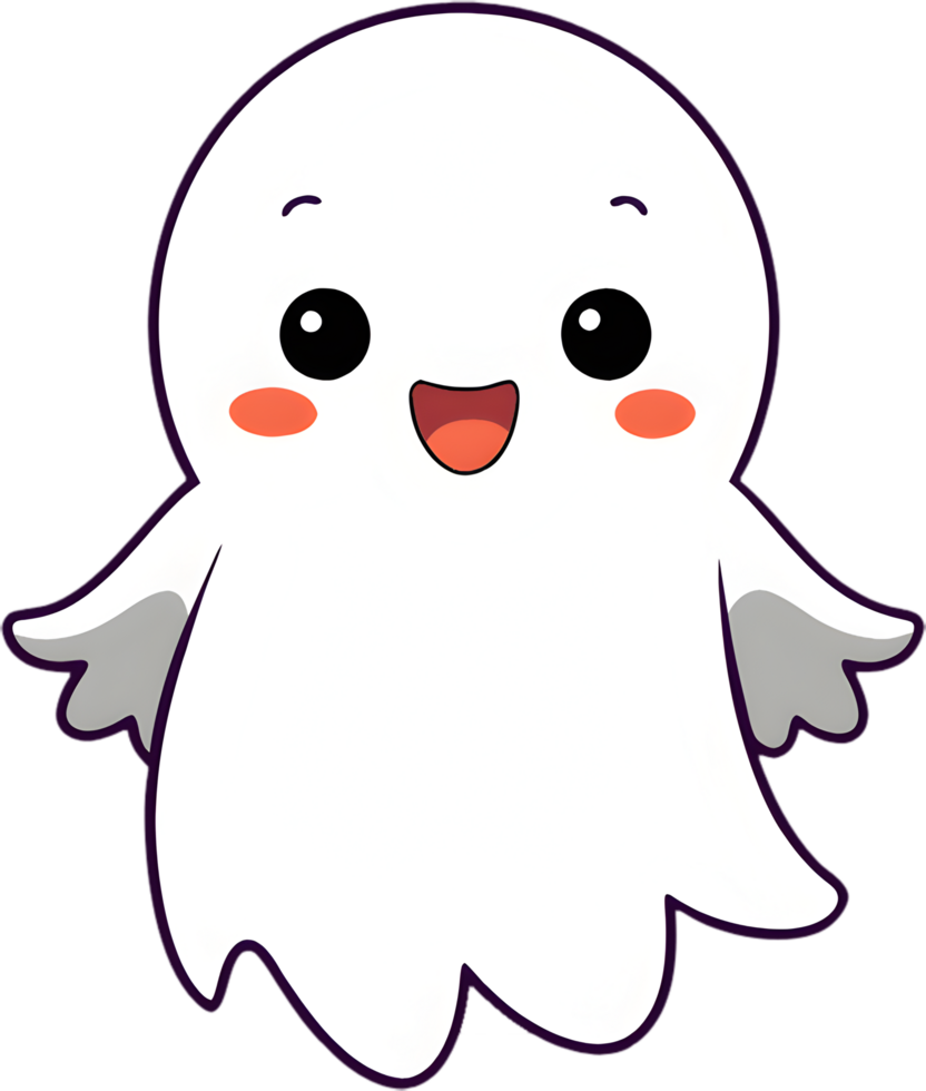 Precious ghost baby in festive Halloween spirit. . png