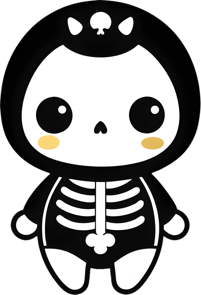 Cute skeleton baby Halloween costume illustration. . png