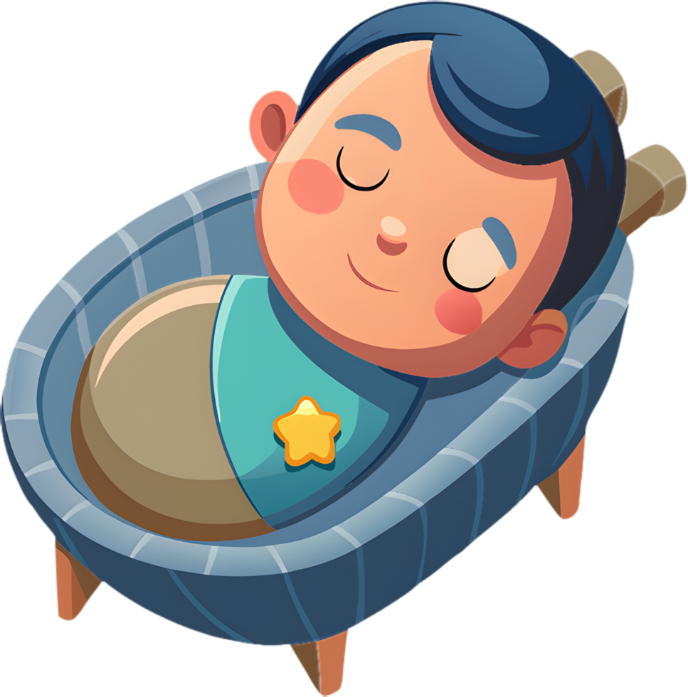 Charming Infant Cradled, Sleeping Soundly, Heartwarming Clipart. . png
