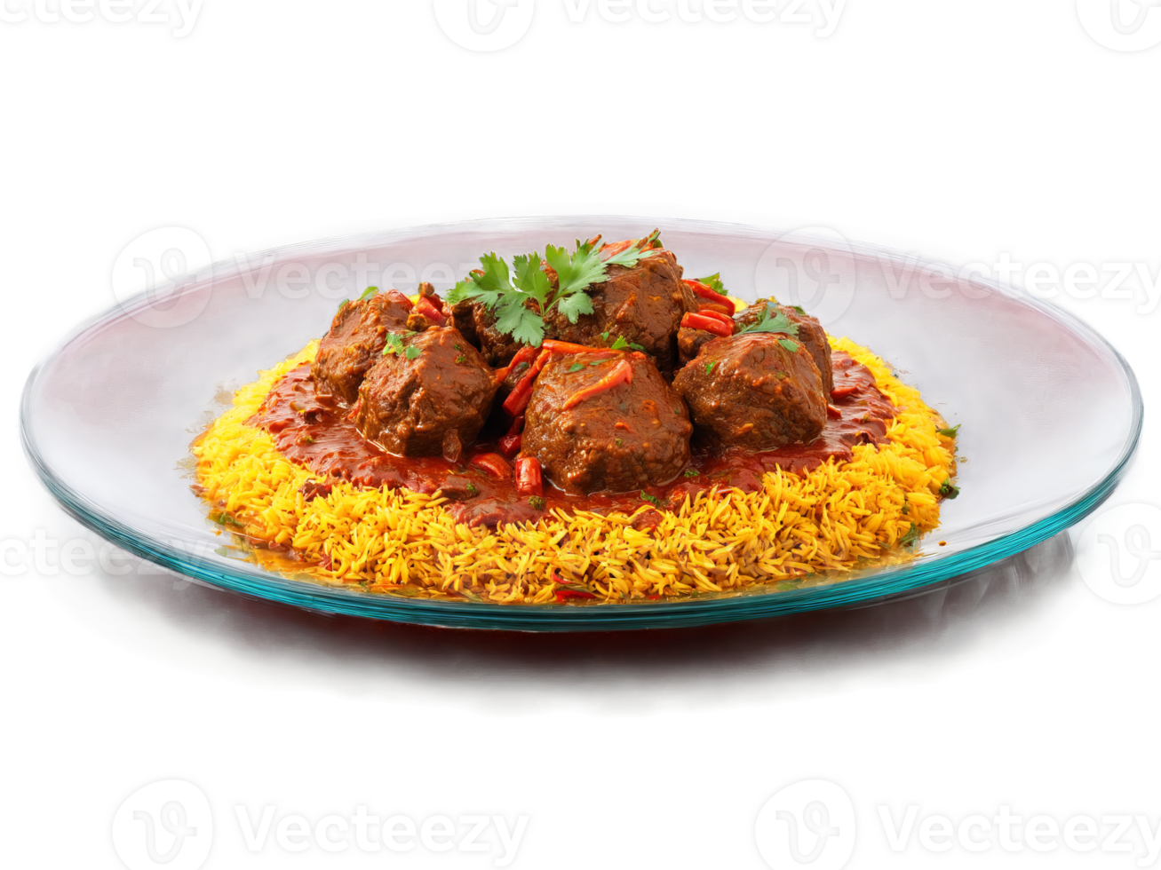 Lamb Rogan Josh with tender lamb in a rich red curry served on a transparent png
