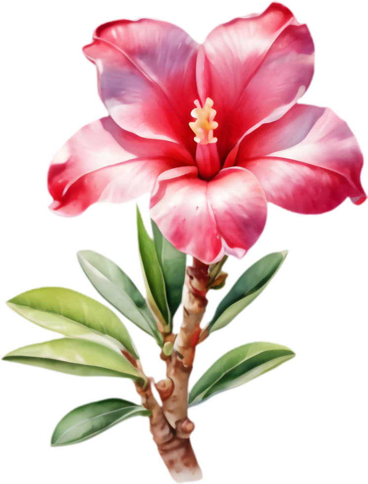 Adenium arabicum flower watercolor elegant clipart. . png