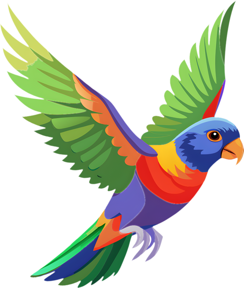 Tropical Bird Graphic, Rainbow Lorikeet Image. . png