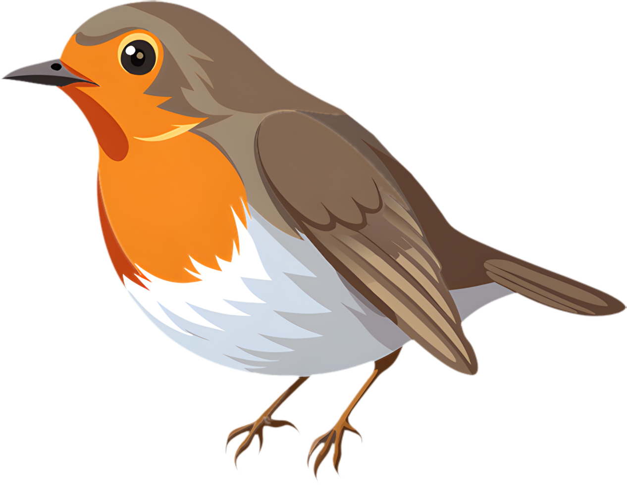 Modern Robin Bird Icon Red Chest. . png