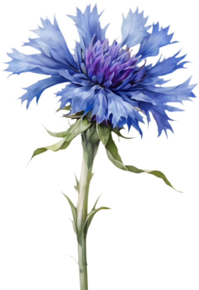 Artistic Cornflower Painting for Creative Projects. . png