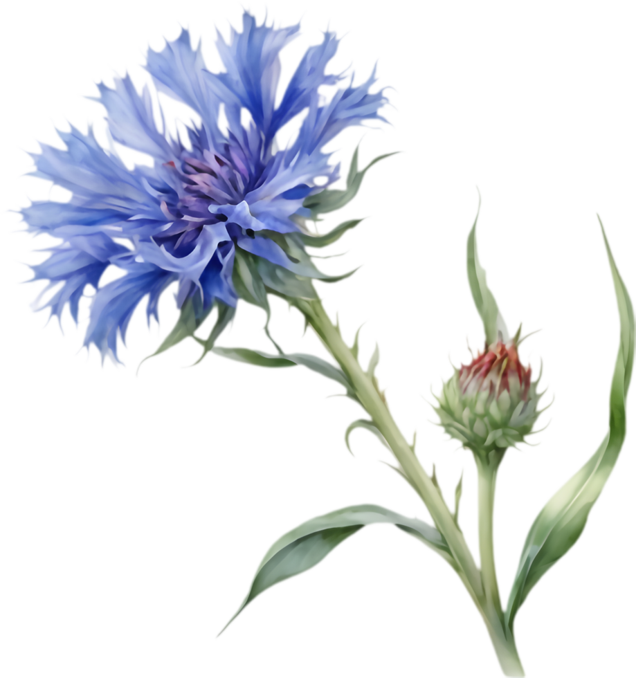 Elegant Cornflower Flower Illustration Bundle. . png