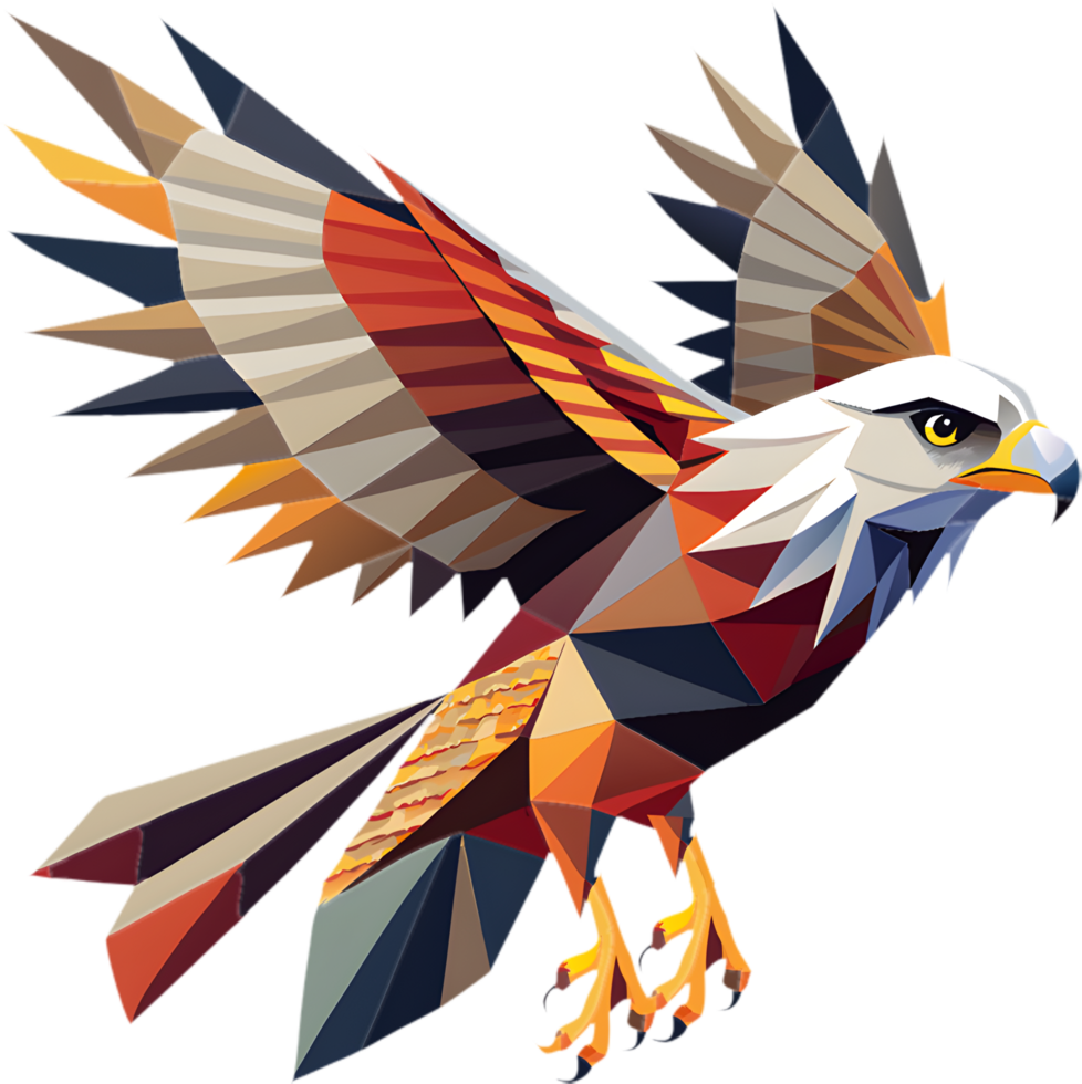 Creative cubism bald eagle artwork for decor. . png
