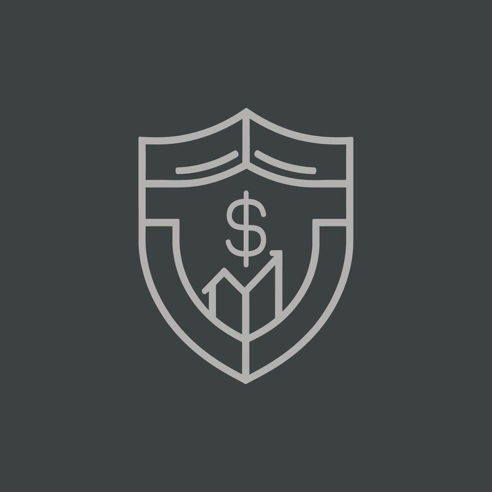 A shield with a dollar sign on it vector