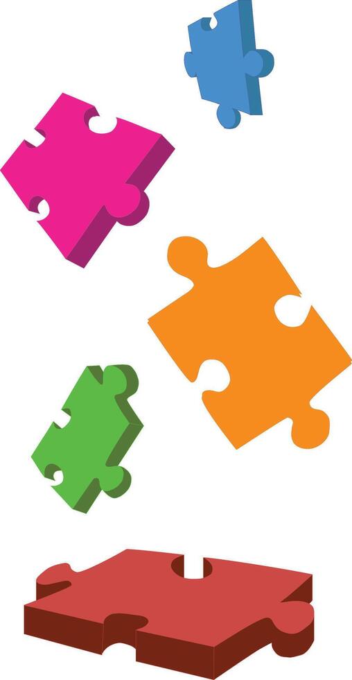 Puzzle pieces colorful illustration vector