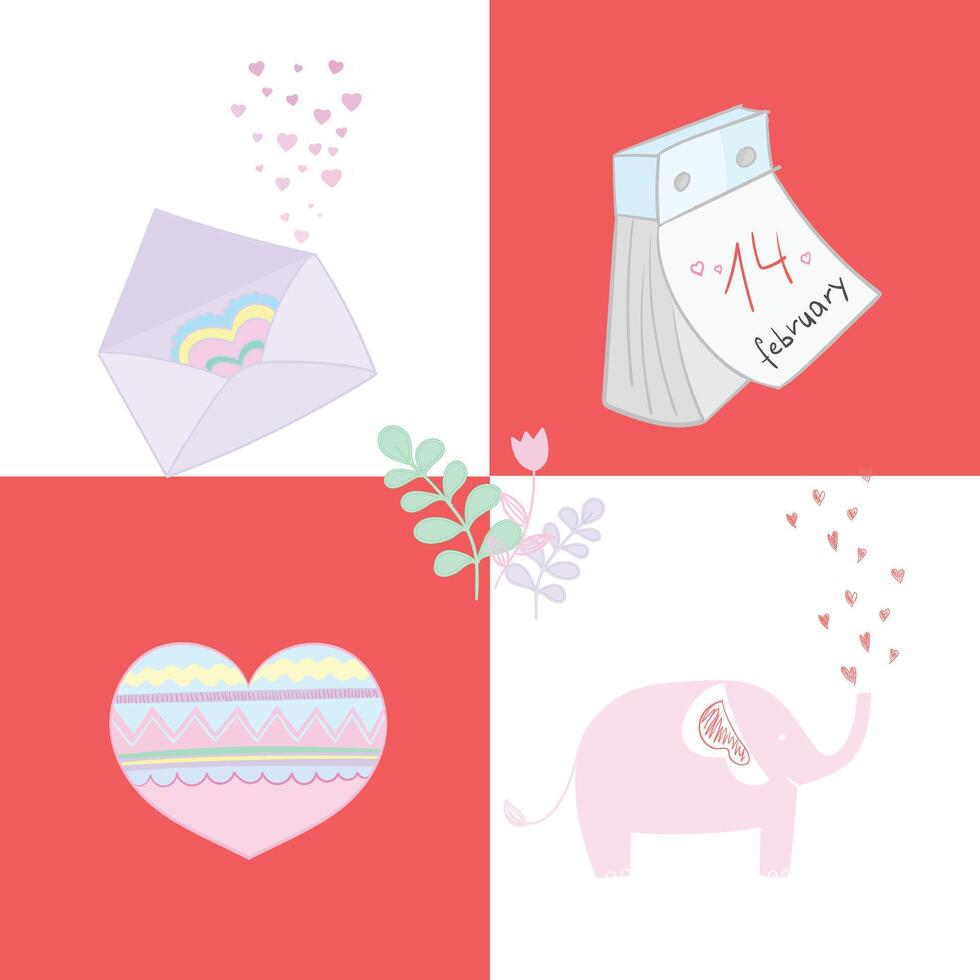 Valentines day card illustration vector