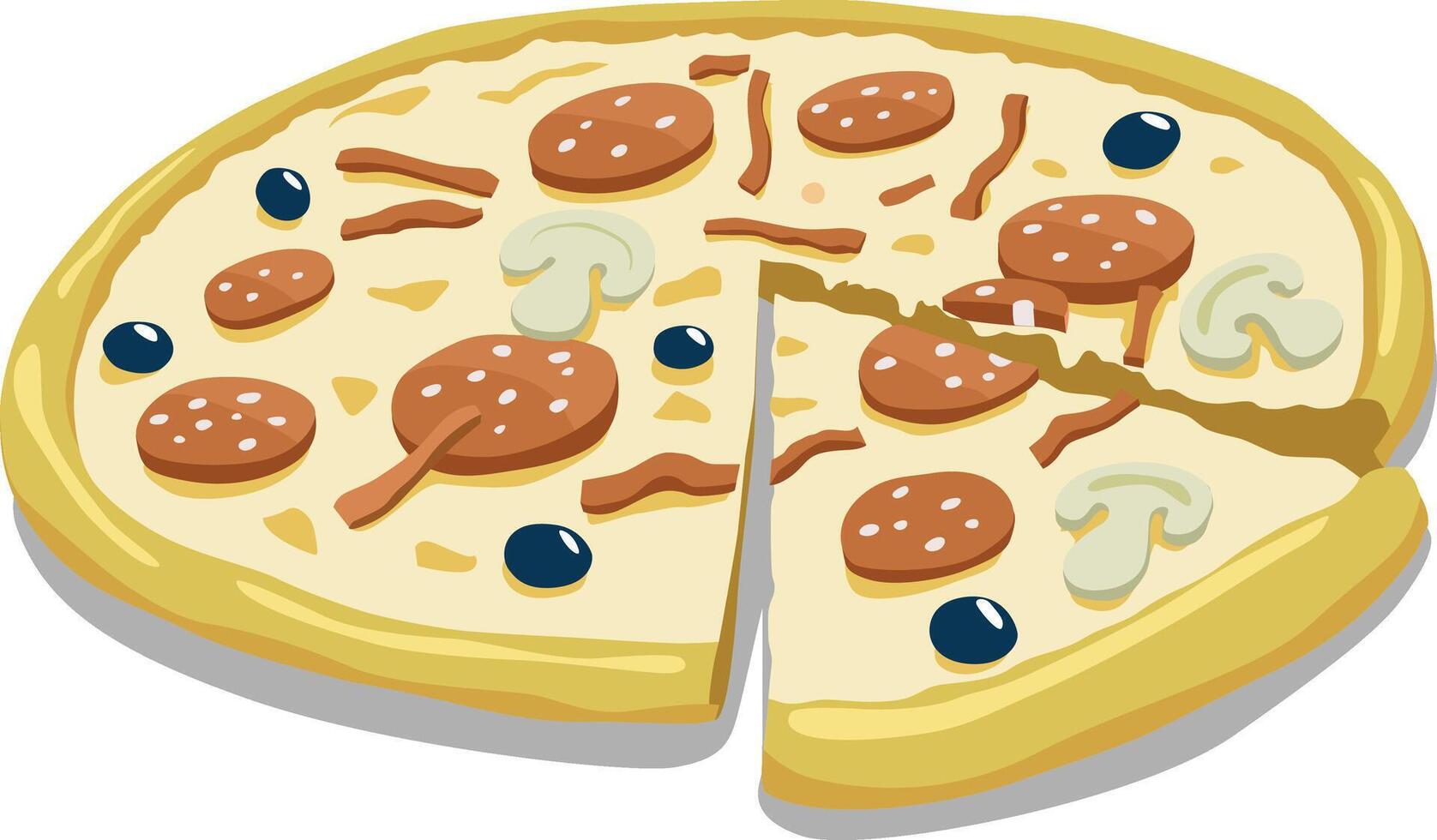 Pizza color illustration vector