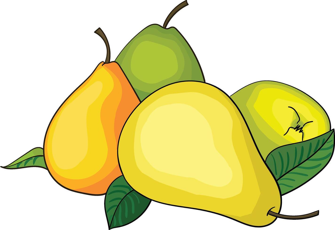 Pear fruit colorful illustration vector