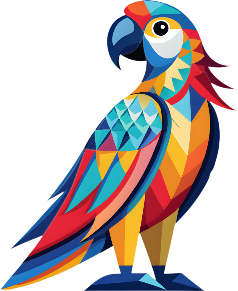Abstract Cubist Parrot Design for Artistic Innovations. . png