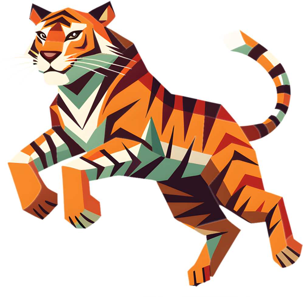 Cubist Tiger Design for Contemporary Art and Creative Branding. . png