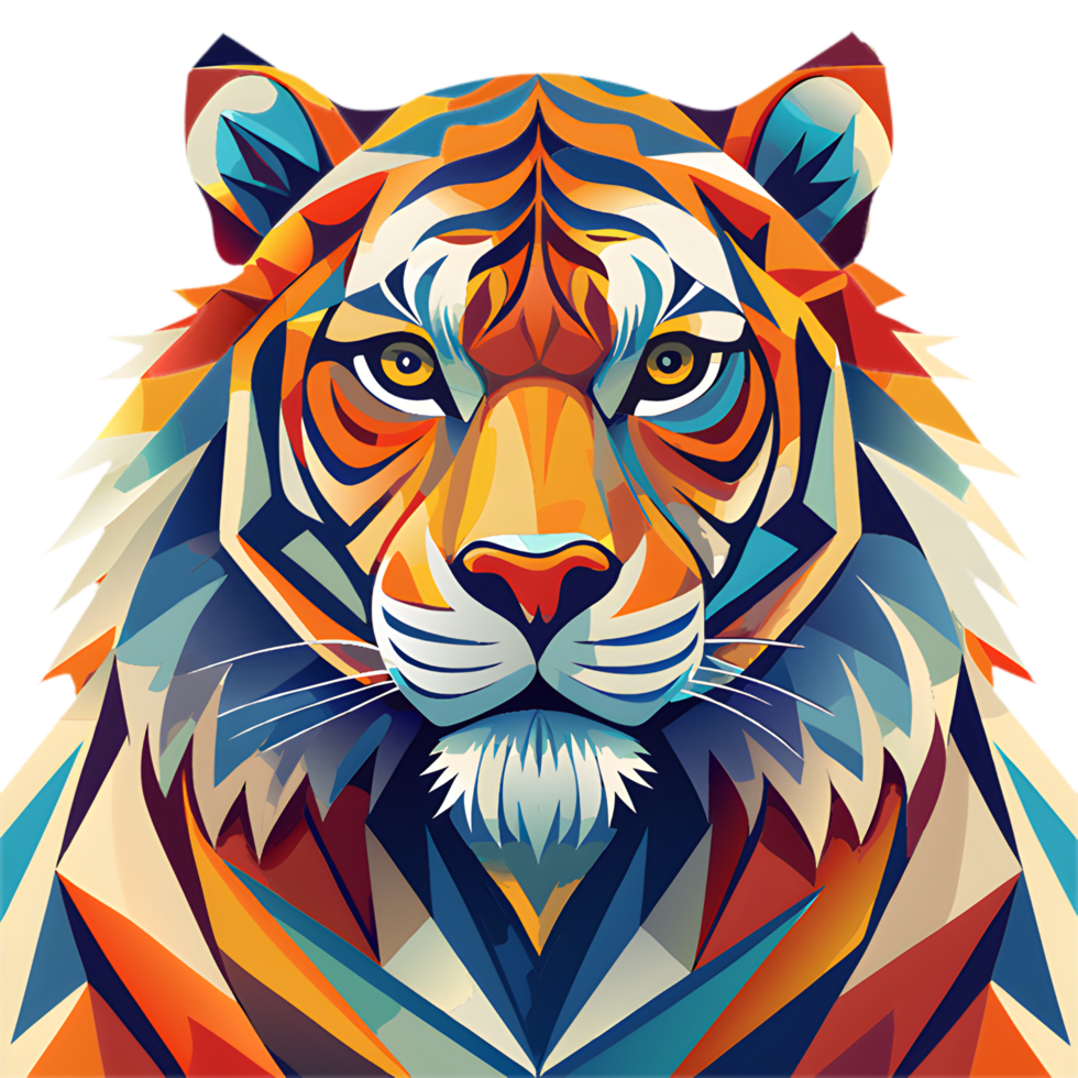 Abstract Geometric Tiger Artwork for Trendy Graphic Design Needs. . png