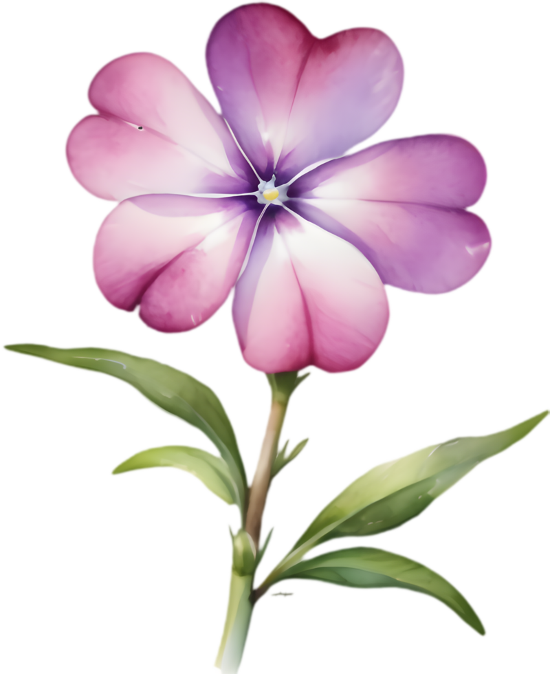 Realistic Drummond Phlox Flower Watercolor Art Print. . png